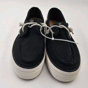 Sperry Women's Bahama 2.0 Black Platform Sneakers Size 11